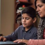 Mom and son on the laptop