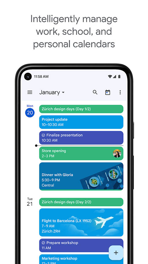 Screenshot of Google Calendar