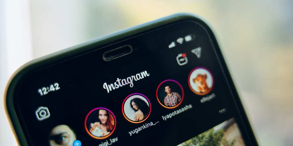 Closeup of Instagram app on phone