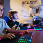 Children playing Minecraft