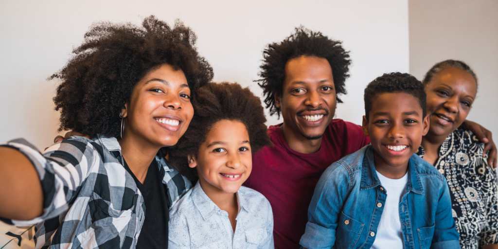 Family taking selfie together