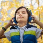 Child listening to music