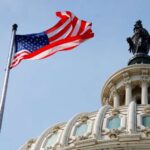 Flag outside of US Senate building