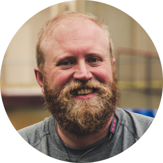 Balding Mike with his big blond and red beard