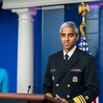 US Surgeon General Dr. Vivek Murthy at White House press conference
