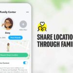 Snapchat location sharing screenshot in Family Center