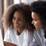 teen and mom watching youtube together