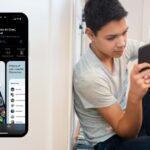 Teen boy using Character.ai on his phone