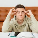 Teen boy dealing with academic stress