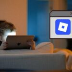 Child on iPad using Roblox chat