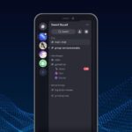 Phone with Discord servers on screen