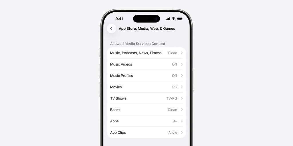 Setting content filters on iPhone through Apple Screen Time