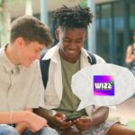 Two teen boys using Wizz app