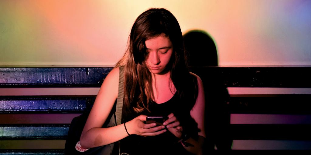 Teen girl using social media and getting around age verification